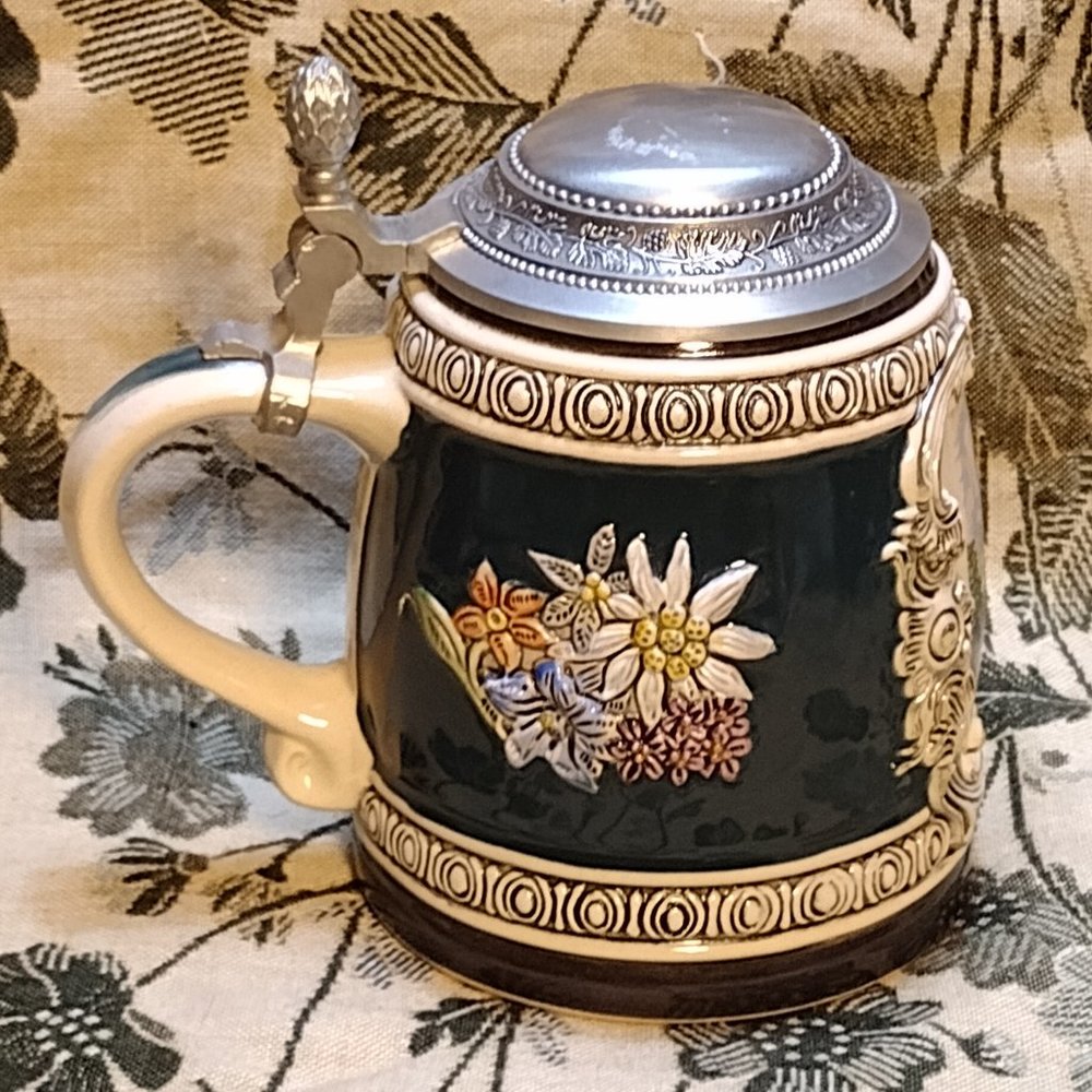 🎬 GERZ Ramstein/Pfalz Pewter Lidded Beer Stein